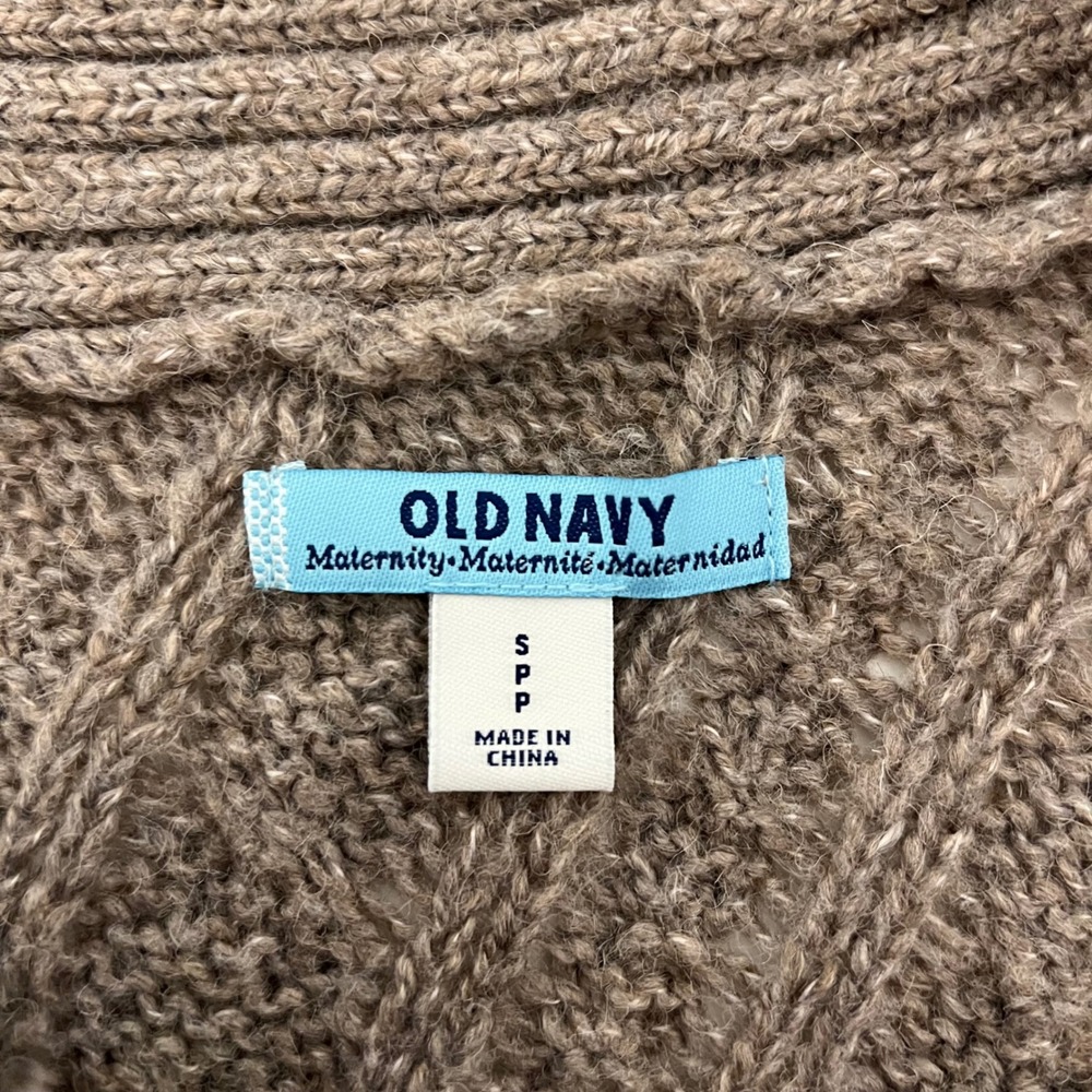 Old Navy Women Brown‎ Cable Knit Asymmetrical Poncho Sweater S - Picture 7 of 8